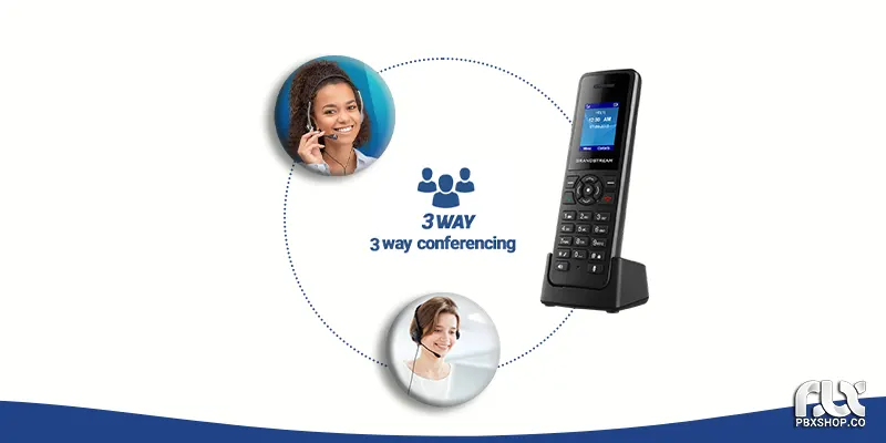 کنفرانس صوتی 3 طرفه تلفن بیسیم ویپ گرنداستریم DP720
