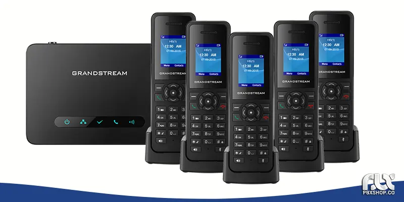 پشتیبانی از 5 گوشی دکت تلفن بیسیم ویپ گرنداستریم DP720