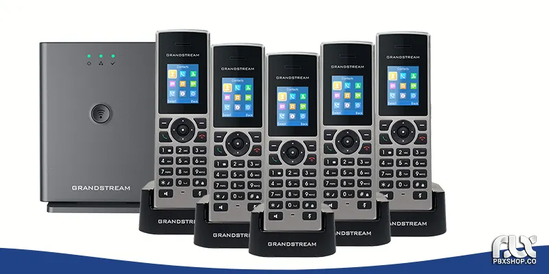 پشتیبانی از 5 گوشی دکت تلفن بیسیم ویپ گرنداستریم DP722 