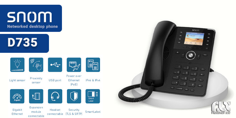 تلفن ویپ اسنوم D735