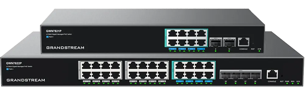 مقایسه سوئیچ شبکه گرنداستریم GWN7822P و GWN7821P