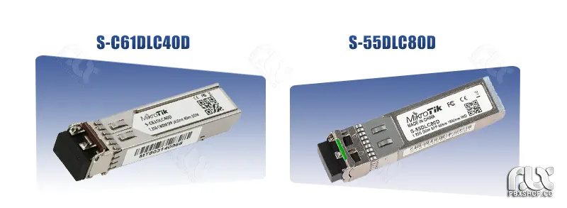مقایسه ماژول فیبر نوری میکروتیک S-55DLC80D با مدل S-C61DLC40D