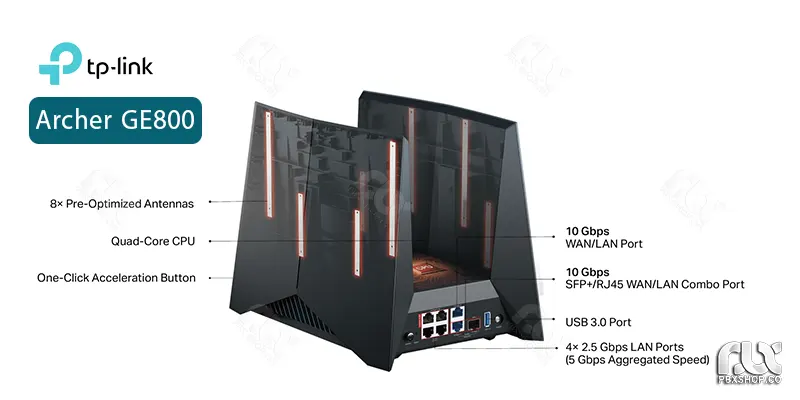 روتر گیمینگ وای فای 7 تی پی لینک مدل Archer GE800