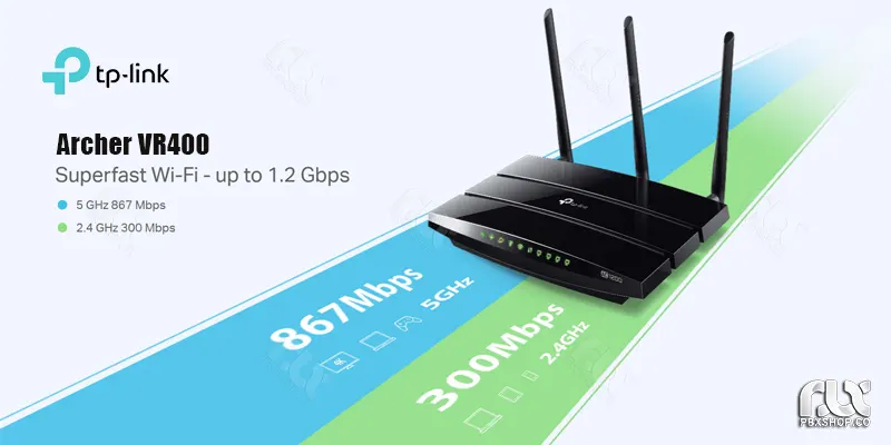 مودم روتر تی پی لینک مدل Archer VR400 دارای سرعت بی سیم 1200 مگابیت بر ثانیه